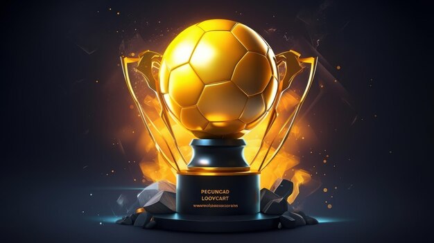 Soccer Champion Trophy Background Winner Cup for Football Tournament Competition Generative AI