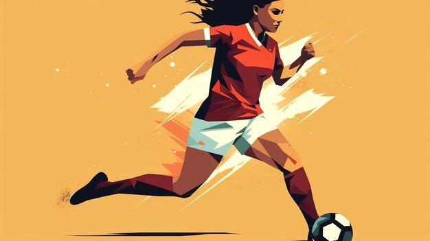 Soccer clipart vector flat vector art with white background female players soccer ball ai generated