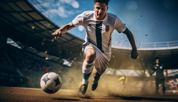 Soccer player head shooting a ball Royalty Free Vector Image