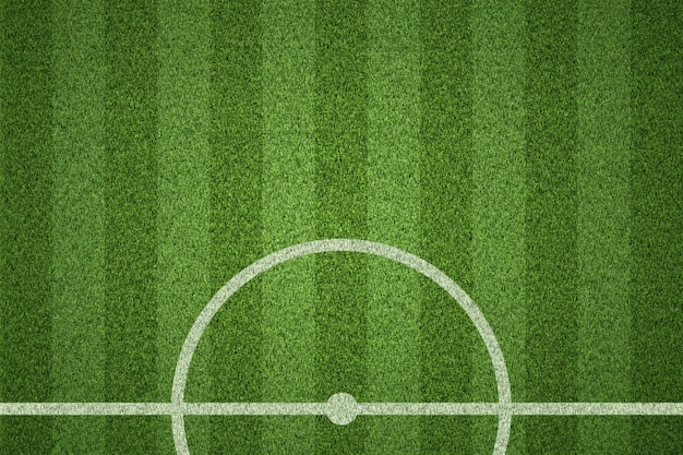 Футбольное поле или футбольное поле на фоне зеленой травы