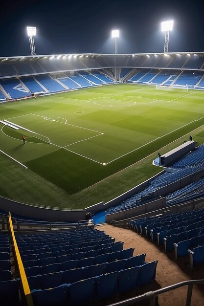 Photo soccer field the night before the match