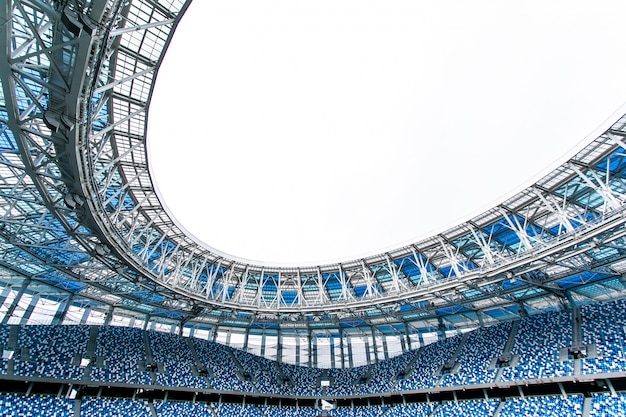 soccer field stadium and stadium seats