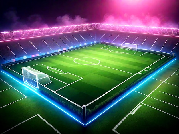 Soccer field with football ai_generated