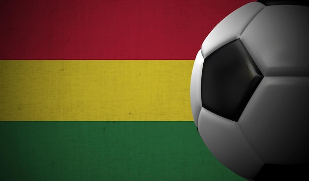 Soccer football against a Bolivia flag background 3D Rendering