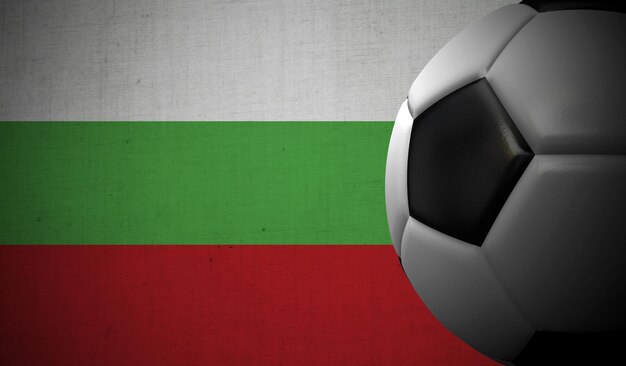 Soccer football against a Bulgaria flag background 3D Rendering