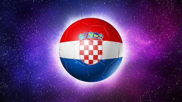 크로아티아 국기 공간 배경 일러스트와 함께 축구 축구 공