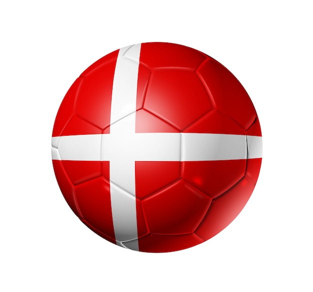 Photo soccer football ball with denmark flag