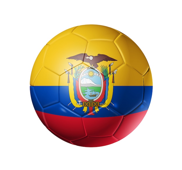 Soccer football ball with Ecuador flag