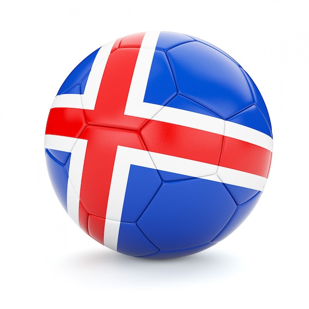 Soccer football ball with Iceland flag