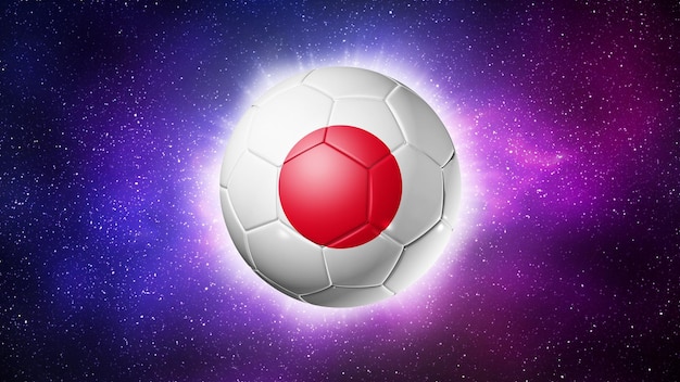 Photo soccer football ball with japan flag space background illustration