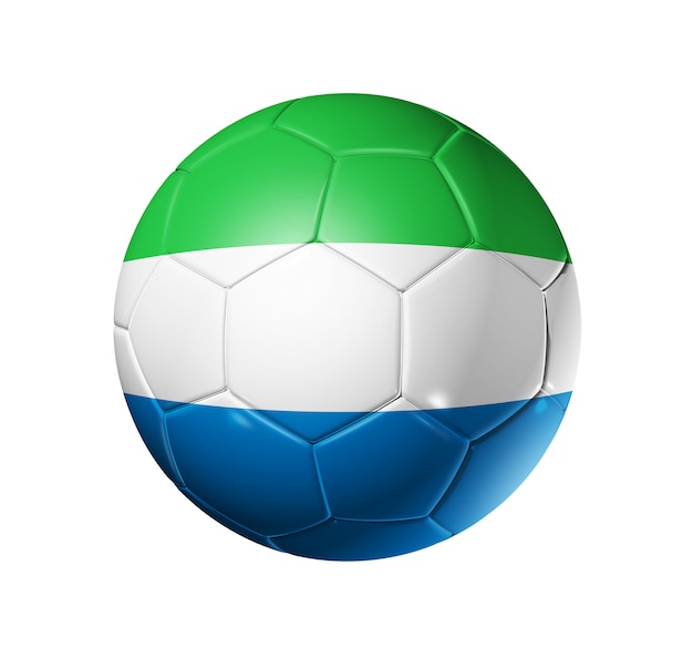 Soccer football ball with Sierra Leone flag