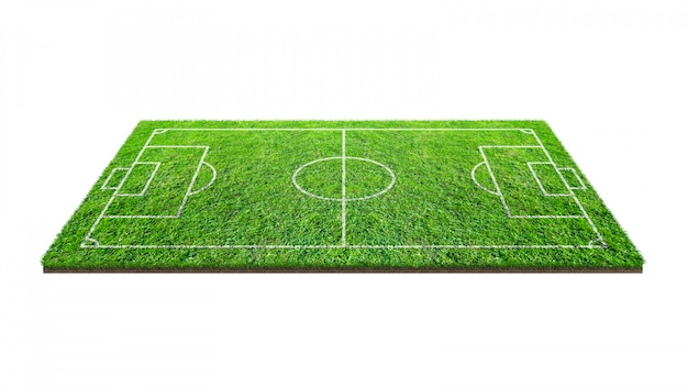 Soccer football field isolated on white background.