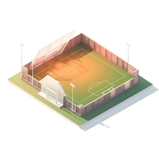 Photo soccer or football stadium isometric view vector illustration