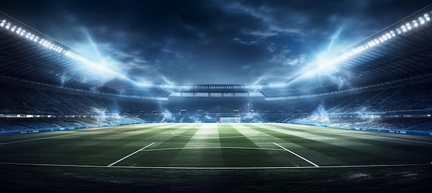 Soccer football stadium with floodlights