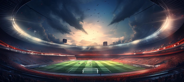 Футбольный стадион с прожекторами