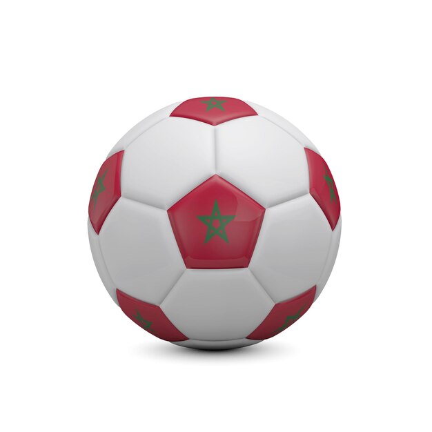 Premium Photo | Soccer football with Morocco flag 3D Rendering