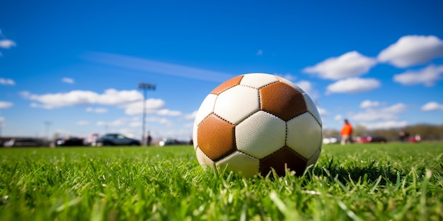 Soccer Game Day Classic Ball on Fresh Green Field