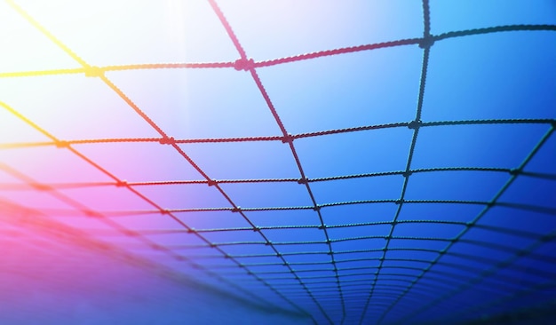 Soccer goal netting with light leak background hd