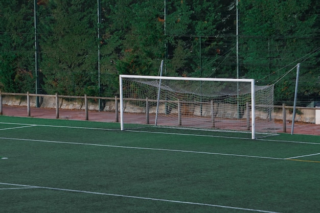 soccer goal sports equipment in the stadium