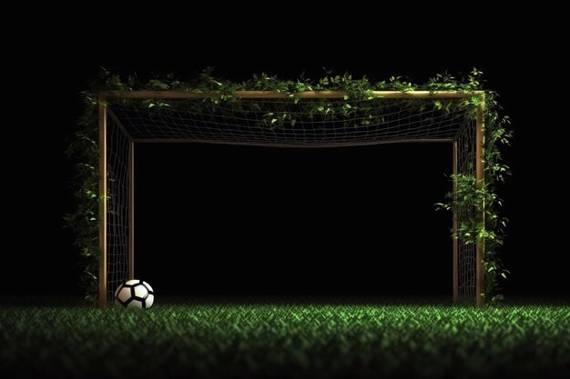 Soccer into goal success concept Generative AI