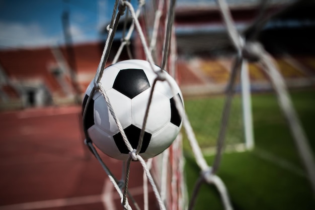soccer into goal success concept