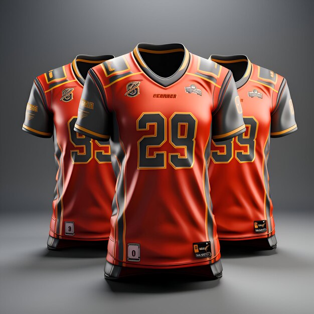 Photo soccer jersey or football kit on a dark background 3d rendering