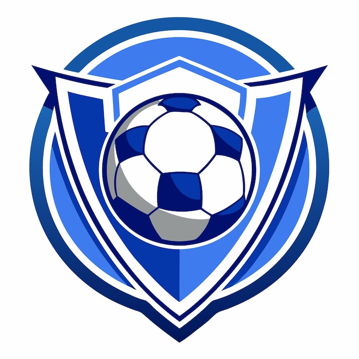 Photo サッカーのロゴはボールで色は青と白です