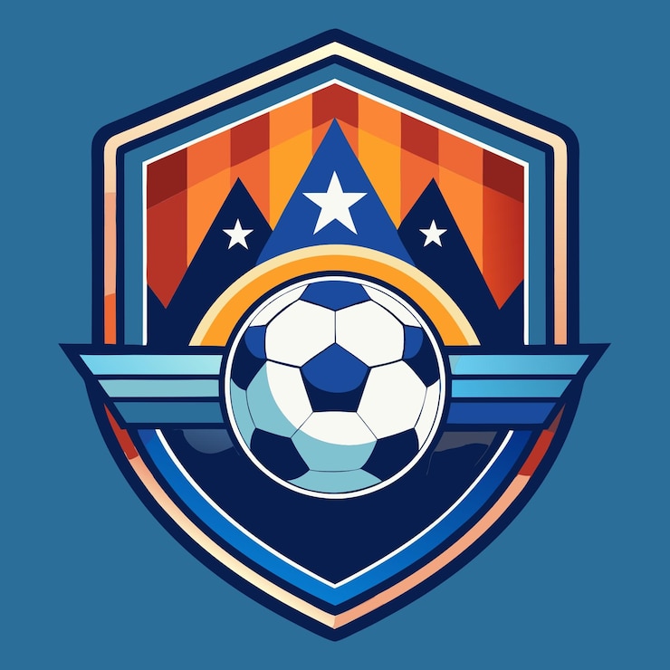 Photo サッカーのロゴはボールで色は青と白です