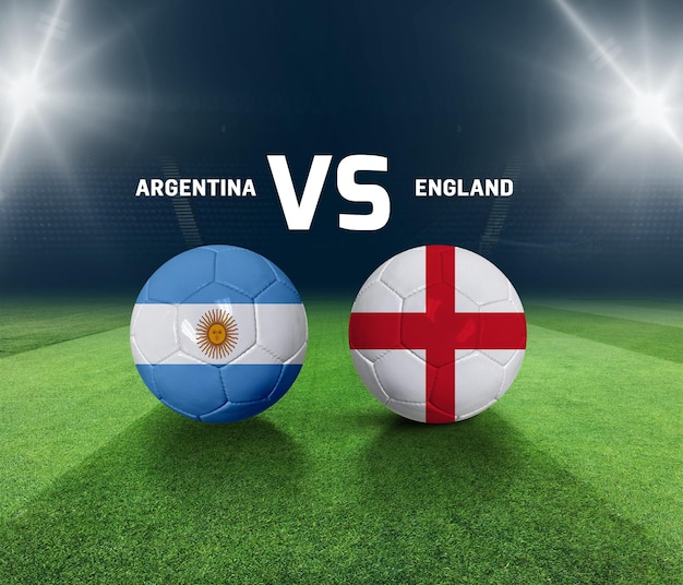 Soccer matchday template. Argentina vs England Match day template. 3d rendering