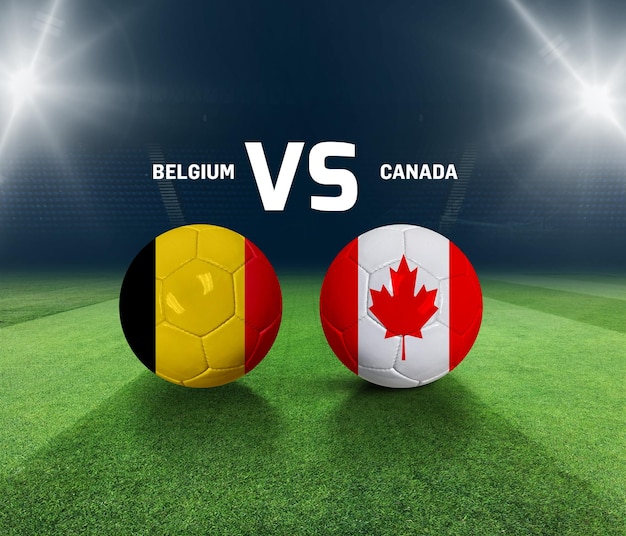 Soccer matchday template. Belgium vs Canada Match day template.