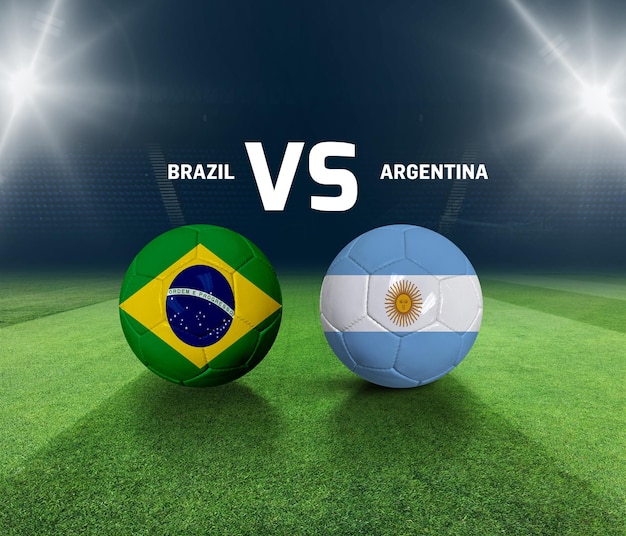 Soccer matchday template. Brazil vs Argentina Match day template.