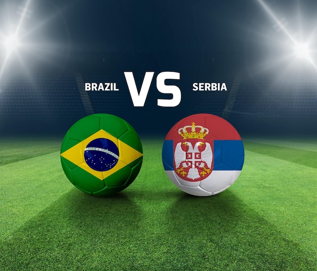 Premium Photo  Soccer matchday template. brazil vs serbia match day  template.