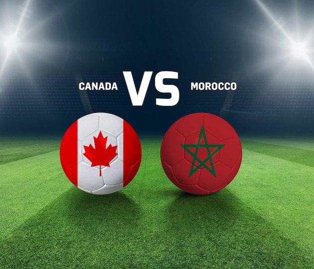 Soccer matchday template. Canada vs Morocco Match day template