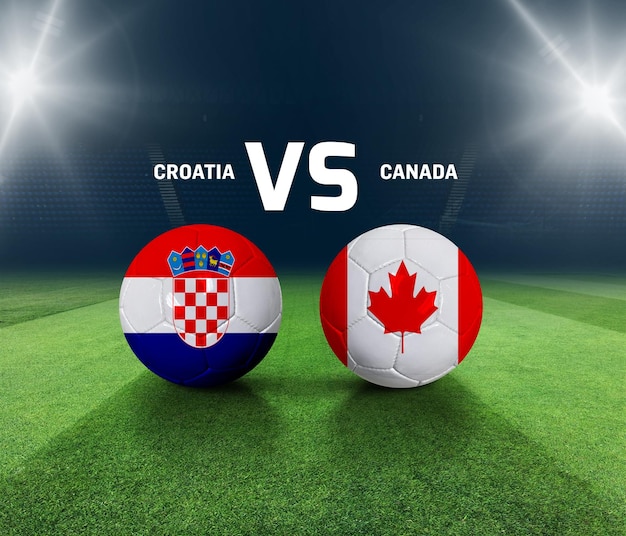 Soccer matchday template. Croatia vs Canada Match day template.