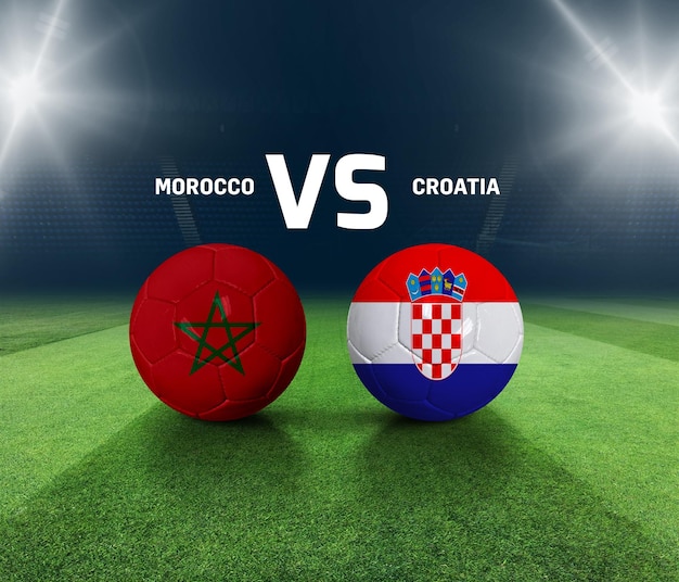 Soccer matchday template. Morocco vs Croatia Match day template.