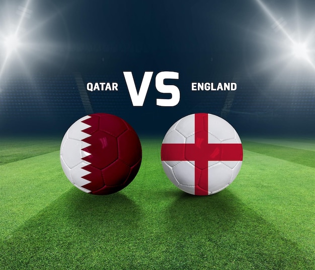 Soccer matchday template. Qatar vs England Match day template.