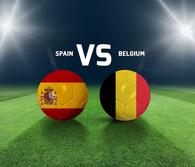 Soccer matchday template. Spain vs Belgium Match day template.