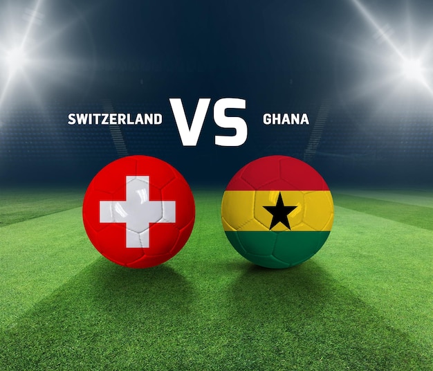 Soccer matchday template. Switzerland vs Ghana Match day template.