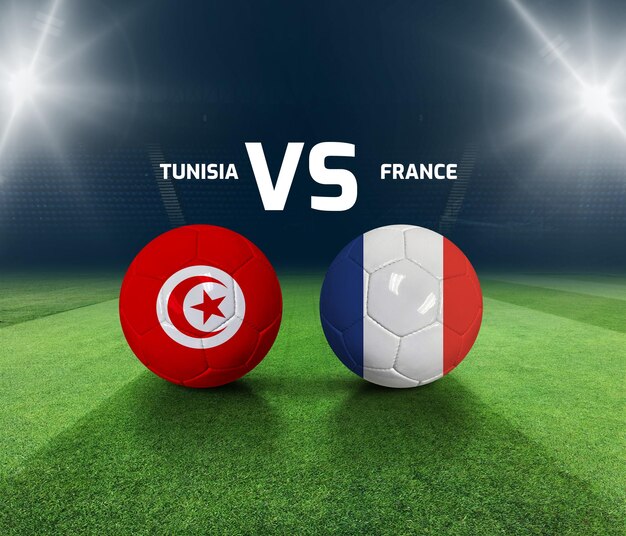 Soccer matchday template Tunisia vs France Match day template