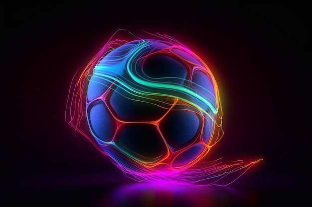 Photo soccer neon ball football game football match sports success