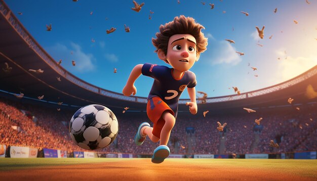 soccer pixar style creative animation 3d