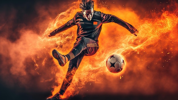 Photo soccer playar skills sports background