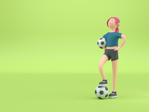 Футболист 3D визуализация