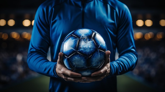 Фото Футболист с футбольным мячом.