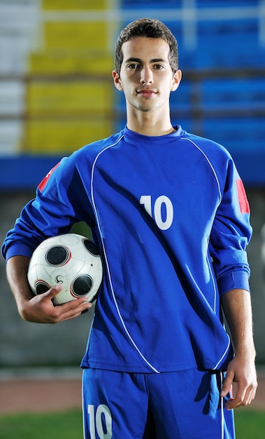 Soccer player portrait