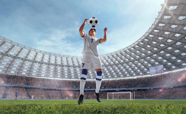 プロのスタジアムでのサッカー選手の行動