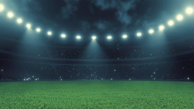 soccer sport stadium at night