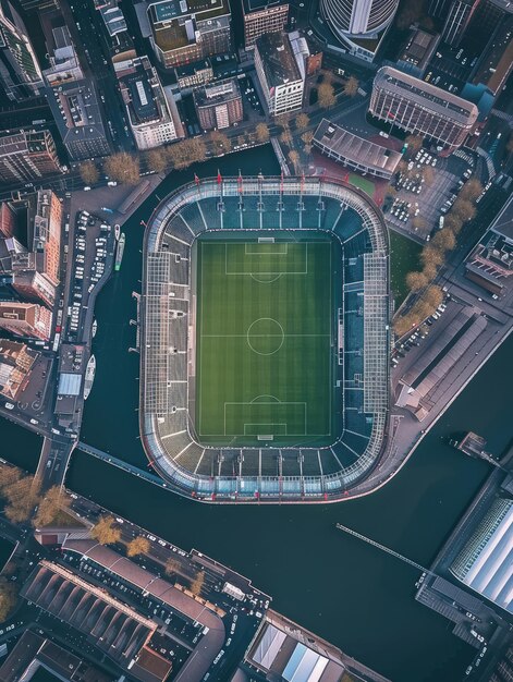 Soccer stadium seen from above AI generated Image