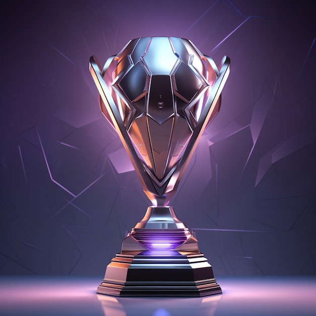 A soccer trophy uni light purple background gaming item futuristic beautiful Job ID 3751574a73964fd8bb5569d2c20baf2d