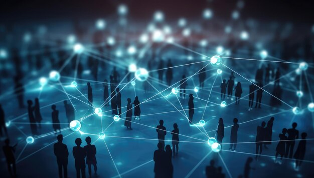 Sociaal verbindings- en netwerkconcept